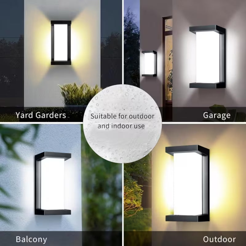 18W LED Outdoor Wall Light – IPX4 Waterproof, Semi-Flush Mount for Garden, Porch & Balcony