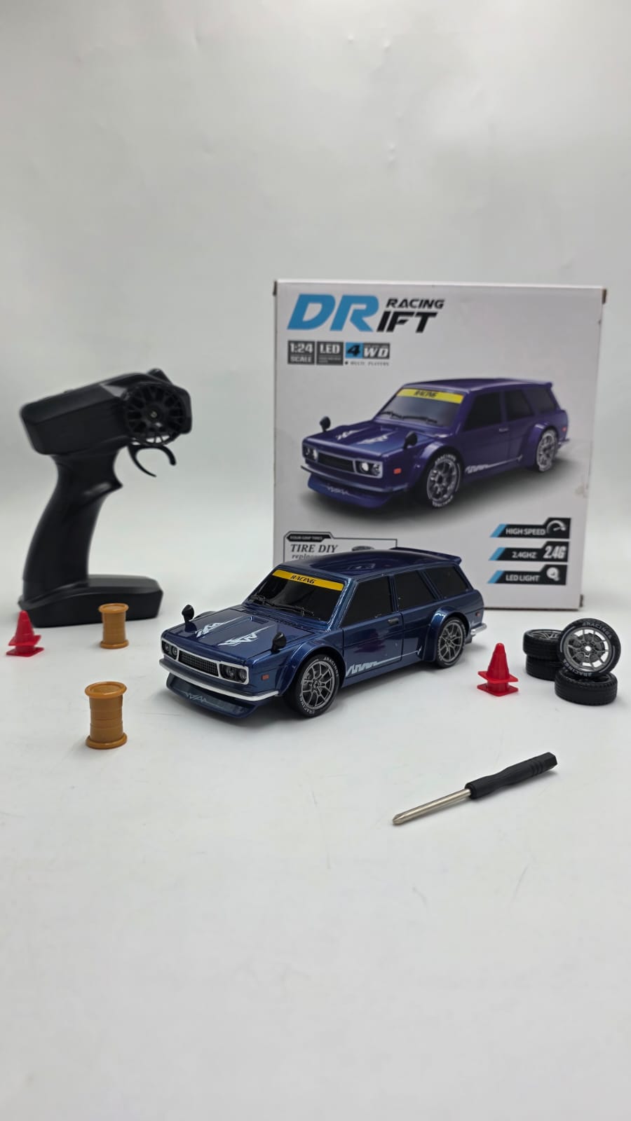 Dutsan Drift Racing RC Car – Blue Edition | 20KM/H | 4WD with Extra Drift Tires
