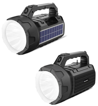 SOLAR FLASHLIGHT + BLUETOOTH SPEAKER – PERFECT FOR LOADSHEDDING!