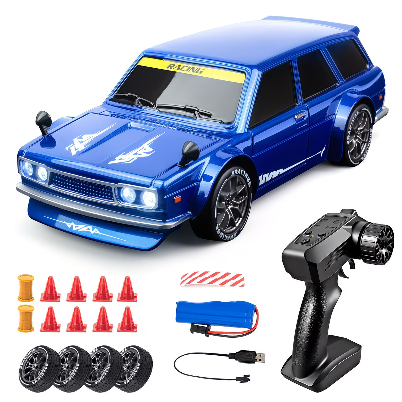 Dutsan Drift Racing RC Car – Blue Edition | 20KM/H | 4WD with Extra Drift Tires