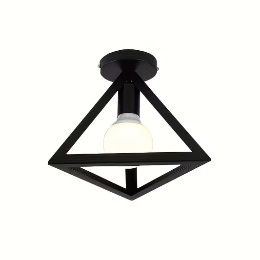 Modern Black Semi-Recessed Ceiling Light – E27 Socket, Bedroom, Living Room & Kitchen Fixture
