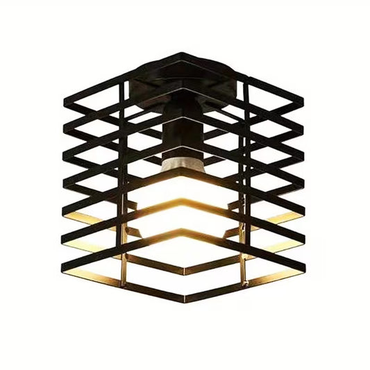 Modern Black Semi-Recessed Ceiling Light – E27 Socket, Bedroom, Living Room & Kitchen Fixture