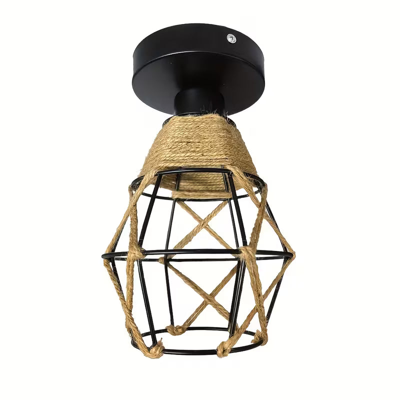 Handcrafted Bohemian Pendant Light – Woven Rattan, E27 Socket, Bedroom & Living Room Fixture