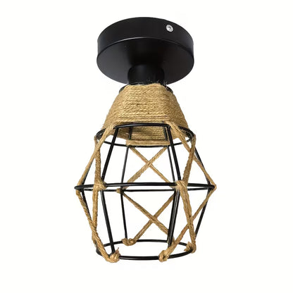 Handcrafted Bohemian Pendant Light – Woven Rattan, E27 Socket, Bedroom & Living Room Fixture