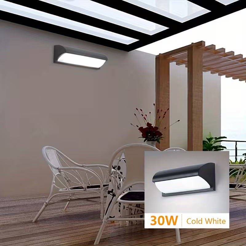 Outdoor LED Wall Light – 16W & 30W, Cold White, Weatherproof Garden & Pathway Lamp