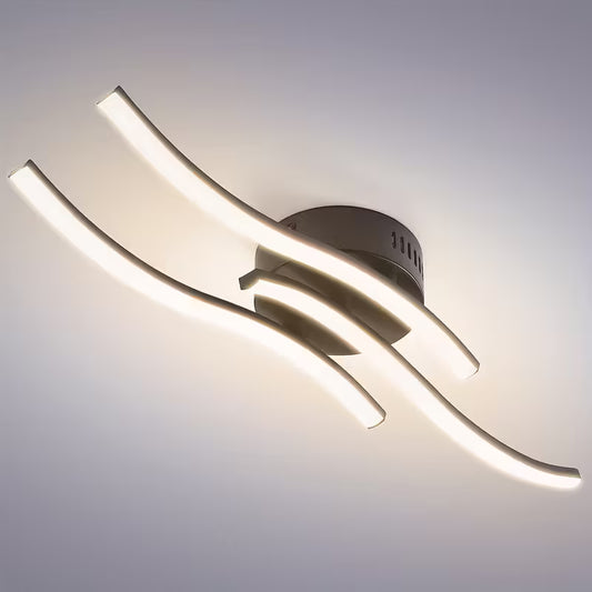 LED Ceiling Light, Elegant Line Design Ceiling Light, 3 Built-In LED Panels warm