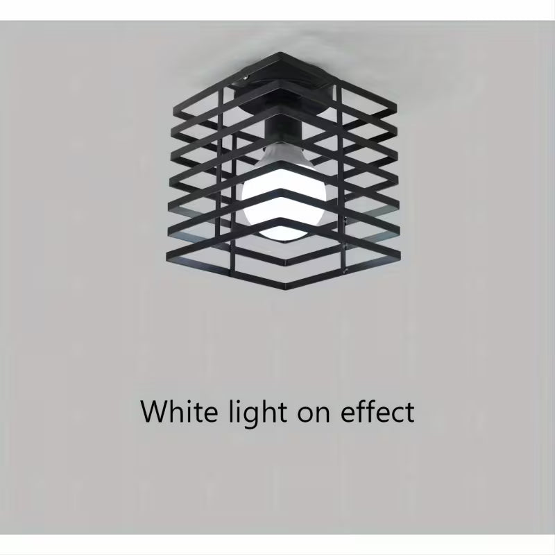 Modern Black Semi-Recessed Ceiling Light – E27 Socket, Bedroom, Living Room & Kitchen Fixture