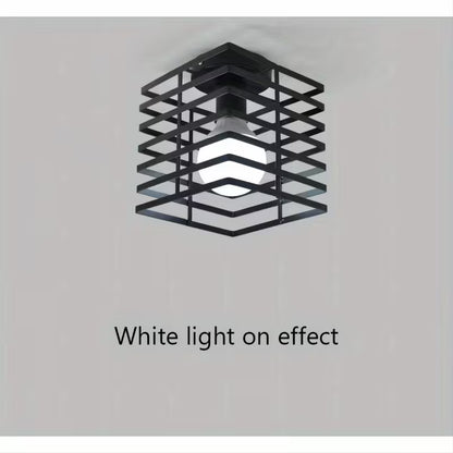 Modern Black Semi-Recessed Ceiling Light – E27 Socket, Bedroom, Living Room & Kitchen Fixture