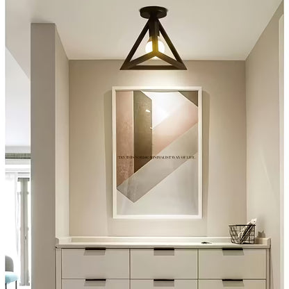 Modern Black Semi-Recessed Ceiling Light – E27 Socket, Bedroom, Living Room & Kitchen Fixture