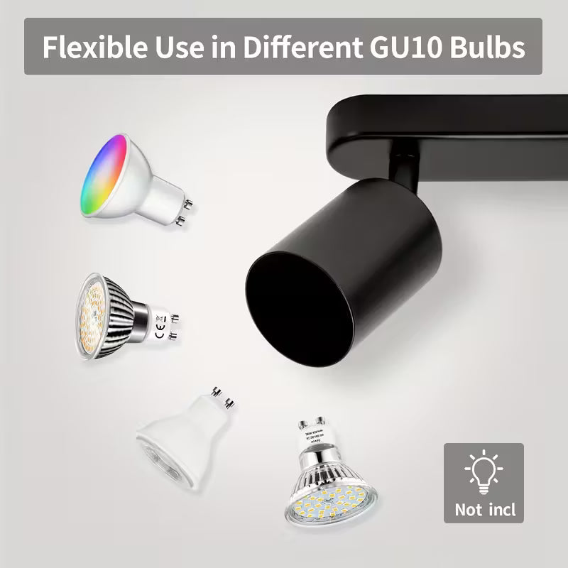 Ceiling Light with 3 Bulbs, Rotatable GU10 LED Ceiling Light