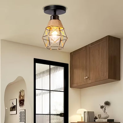 Handcrafted Bohemian Pendant Light – Woven Rattan, E27 Socket, Bedroom & Living Room Fixture